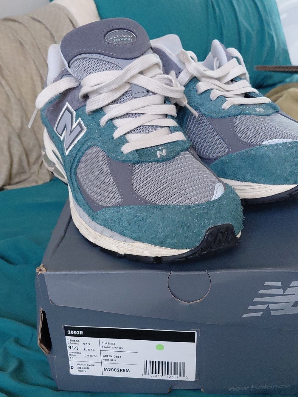 New Balance Teal and Gray Men's Sneakers